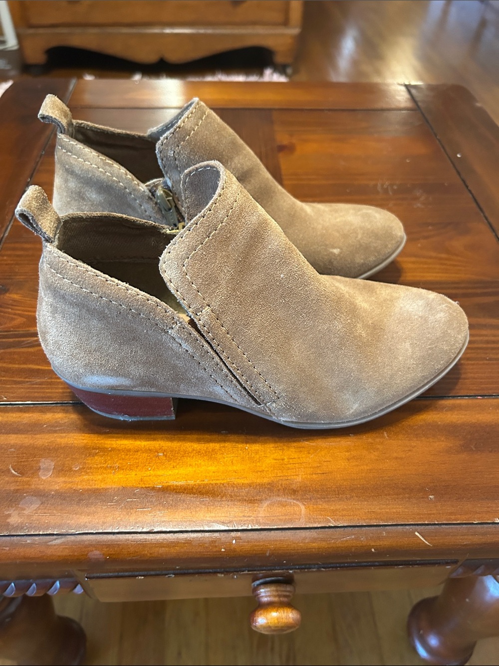 Diba Taupe Suede Ankle Booties